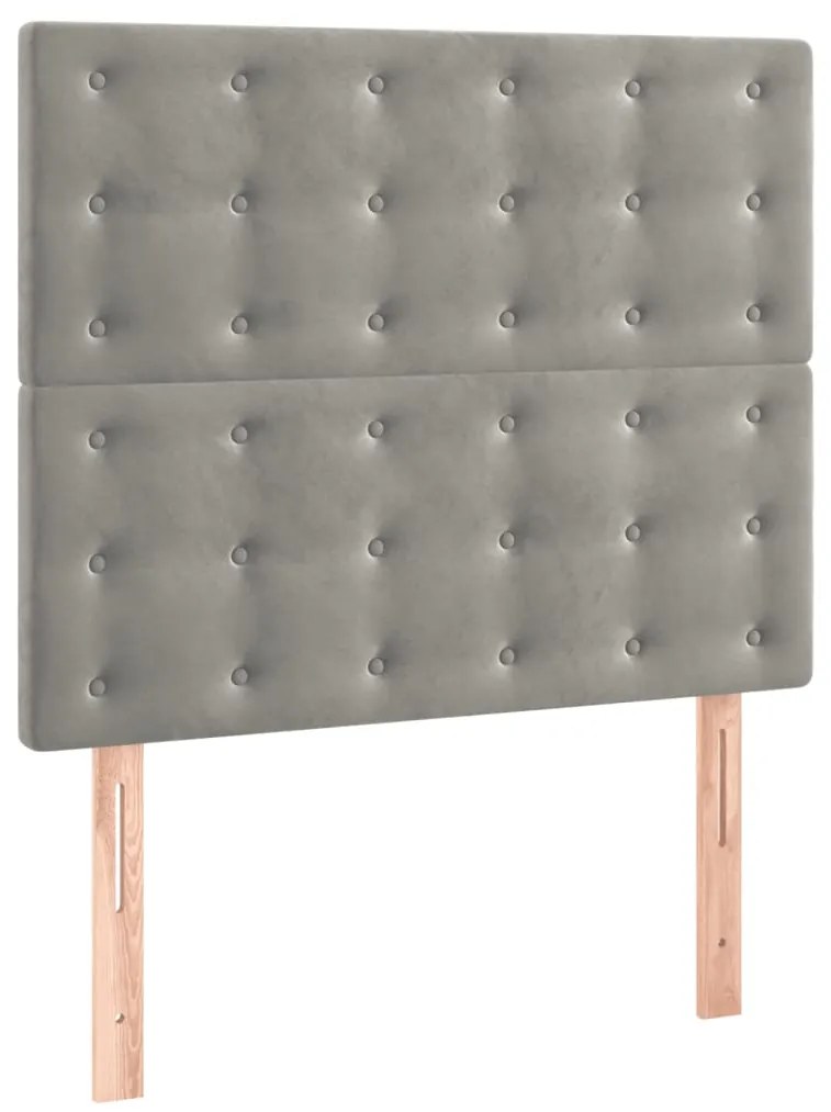 Estrutura de cama sem colchão 120x200 cm veludo cinzento-claro