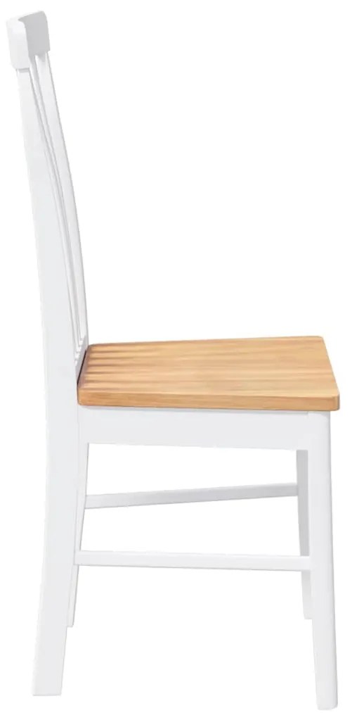 Cadeiras de jantar 2 pcs madeira de seringueira maciça branco