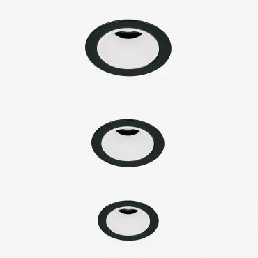 Pack De 3 Downlights Led Embutidos Com Molduras Redondas Ø5 Cm Em Alumínio Luisiana Preto - Branco & Branco 3000k & 3 W & 19º - Sklum