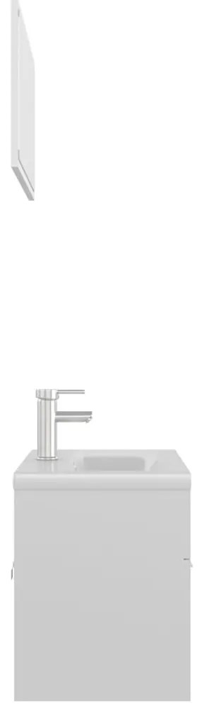 Conj. de móveis de casa de banho contraplacado branco brilhante