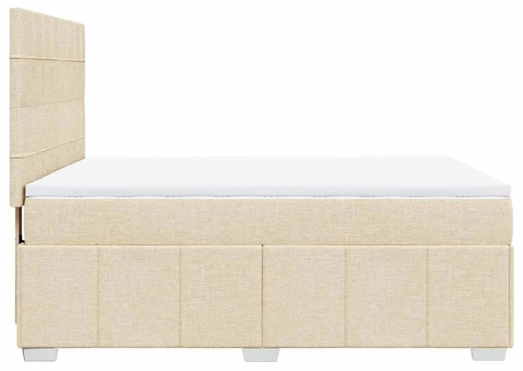Cama com molas/colchão 140x190 cm tecido cor creme