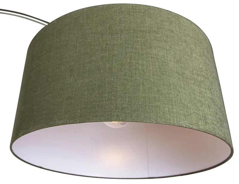 Candeeiro de Arco em Aço com Abajur Verde Musgo 50/50/25 - XXL Moderno