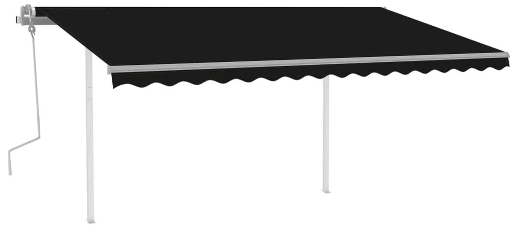 Toldo retrátil manual com luzes LED 4x3,5 m antracite