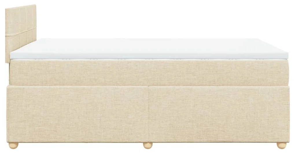 Cama boxspring com colchão 120x190 cm tecido cor creme