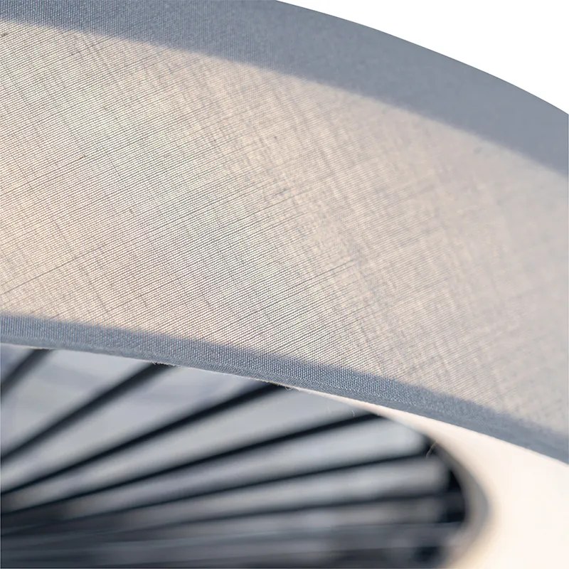 Ventilador de teto cinzento c/ LED e comando remoto - Emily Moderno