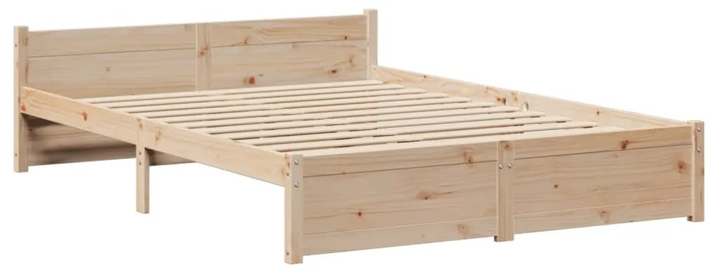 Estrutura de cama com cabeceira 160x200 cm pinho maciço