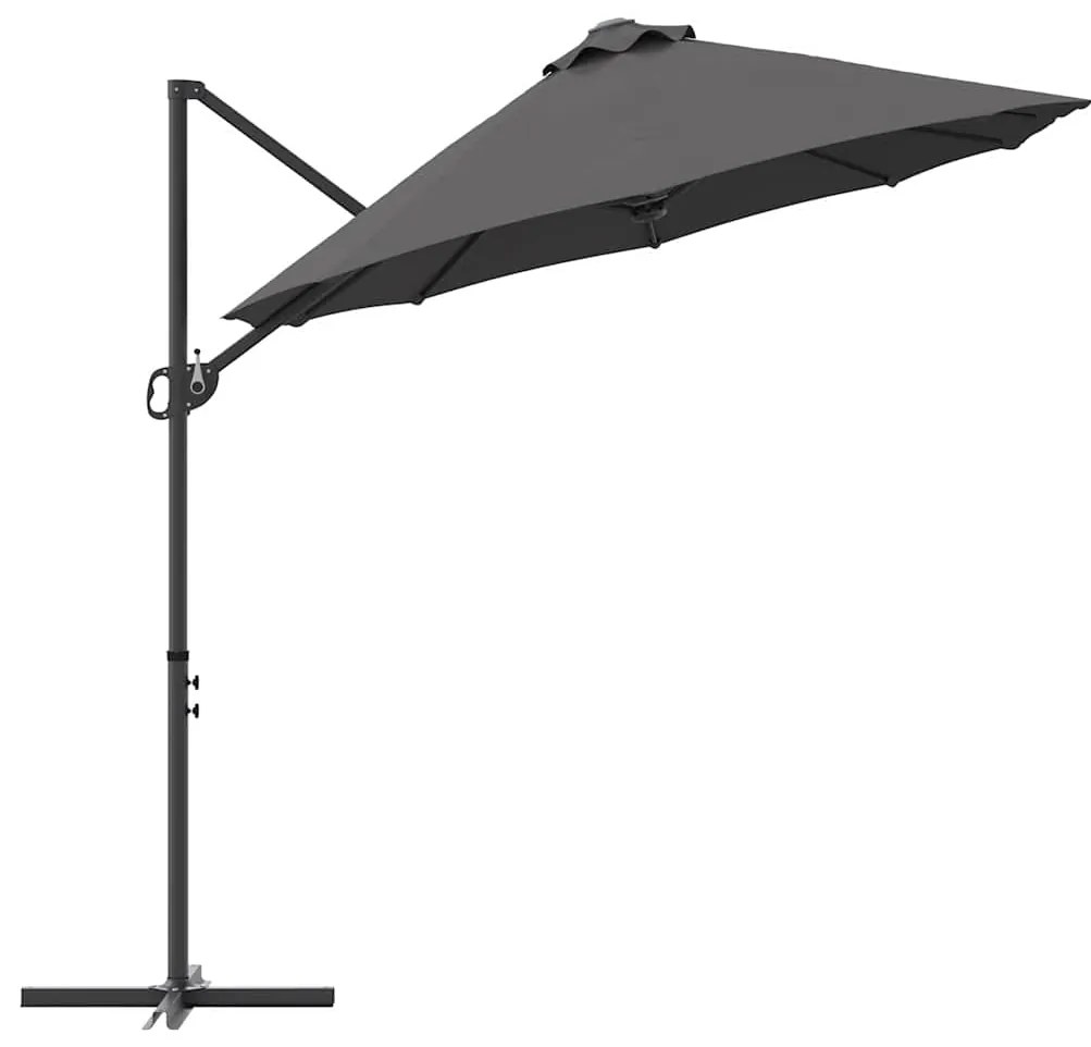 Guarda-sol cantilever de jardim Antracite 372 x 198 x 253 cm