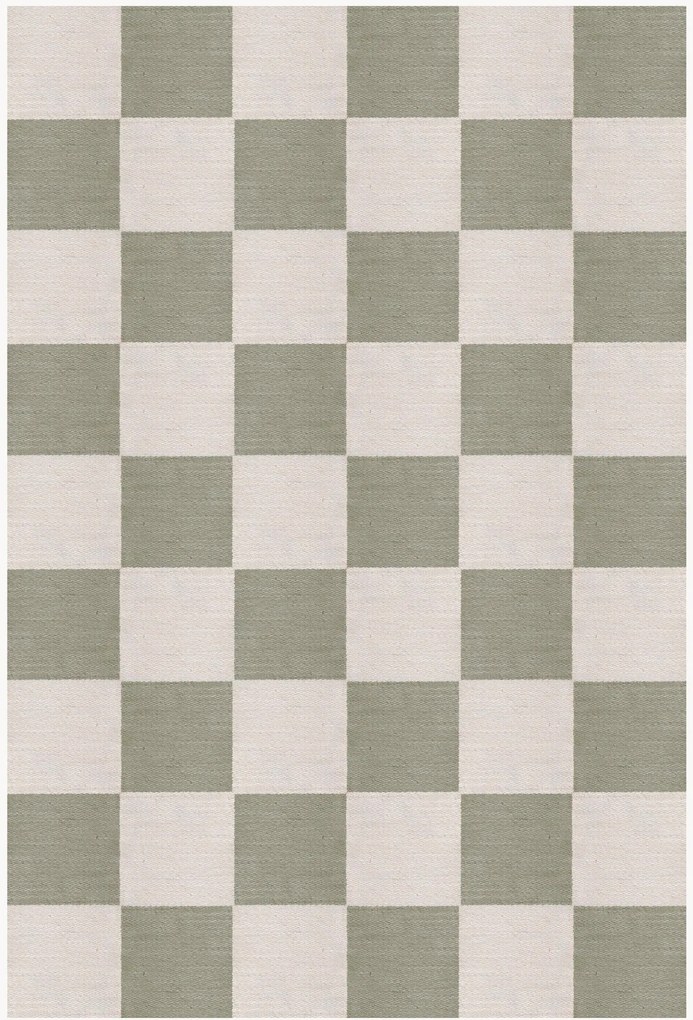Tapete em juta de pelo curto tecido à mão Chess Flatweave