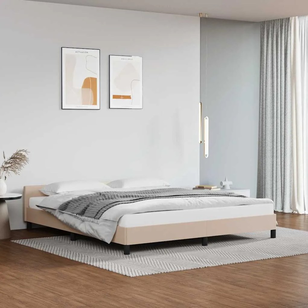 Estrutura cama c/ cabeceira sem colchão 180x200 cm cappuccino