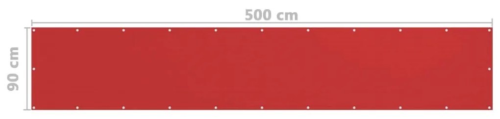 Tela de varanda 90x500 cm PEAD vermelho