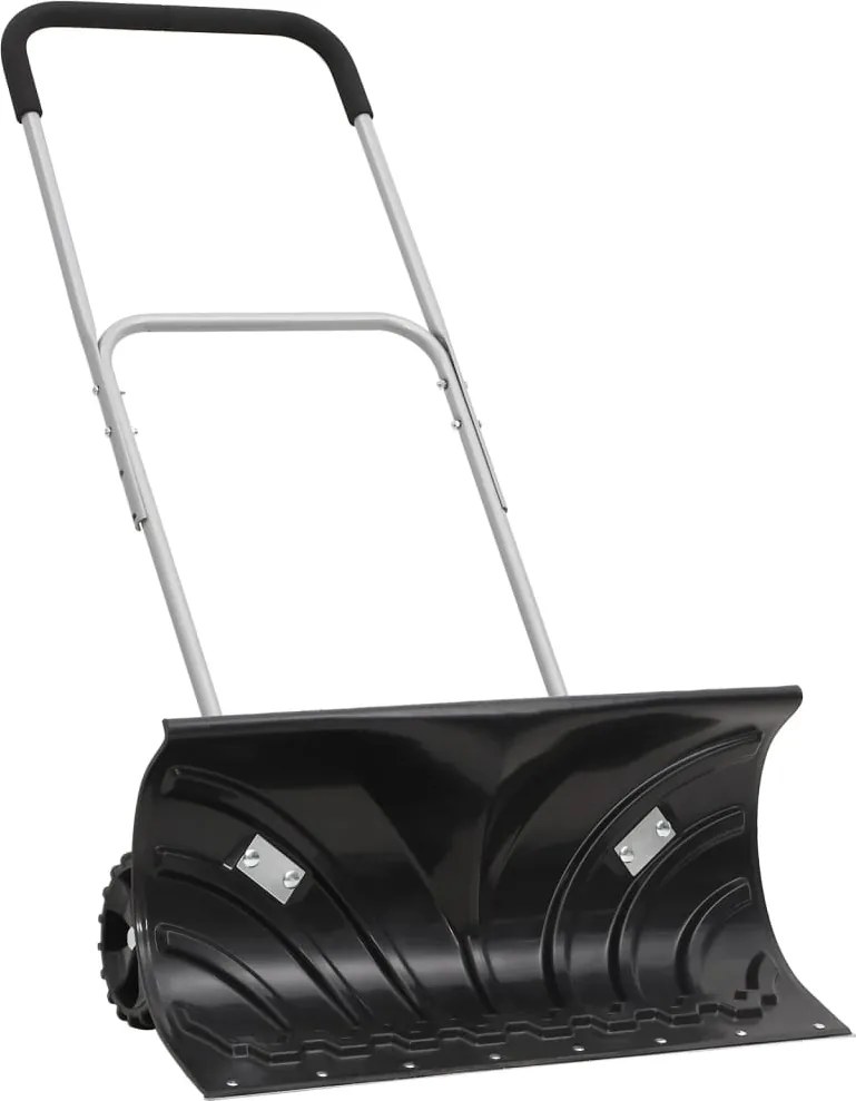 vidaXL Pá de neve com pega extensível lâmina 66 cm aço preto