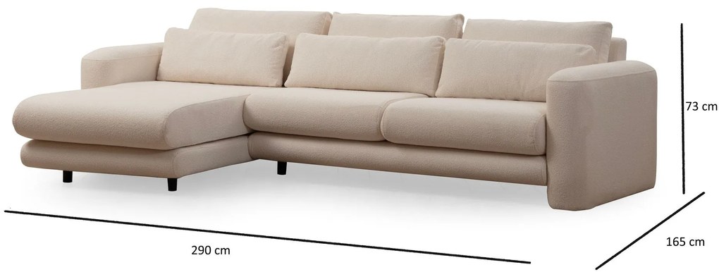 Sofá de Canto Lily – Creme – 290 x 165 cm