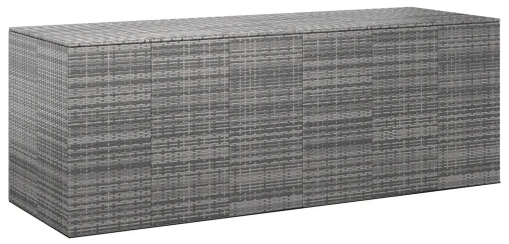 vidaXL Caixa p/ almofadões de jardim 291x100,5x104 cm vime PE cinzento