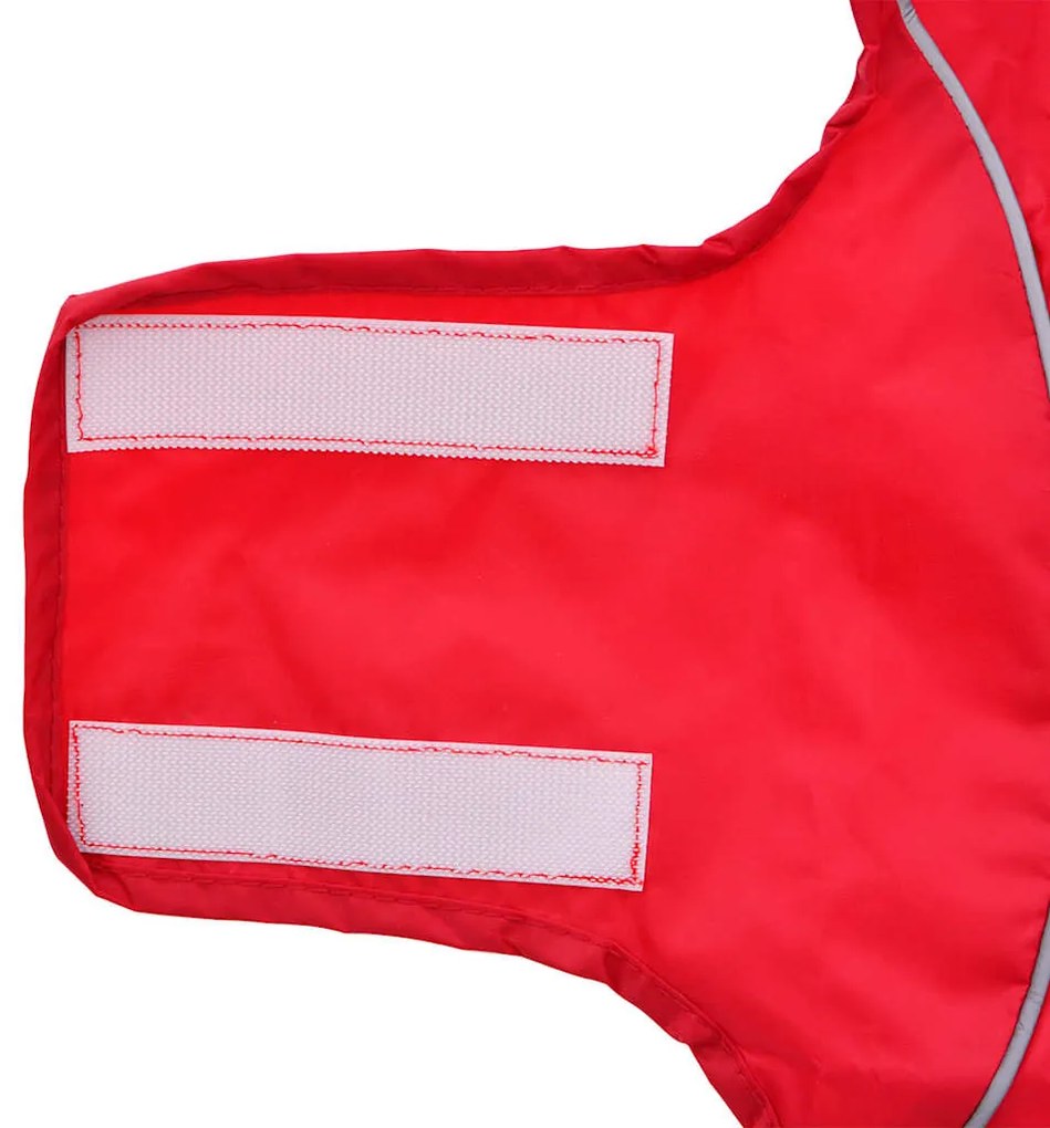 Capa de chuva para cães com tiras reflectoras vermelho S
