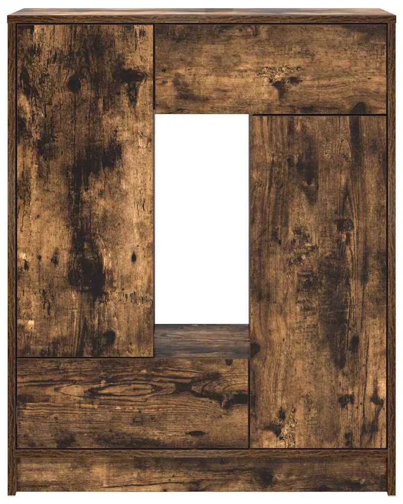 Aparador c/ gavetas e portas 73x31x90 cm carvalho fumado