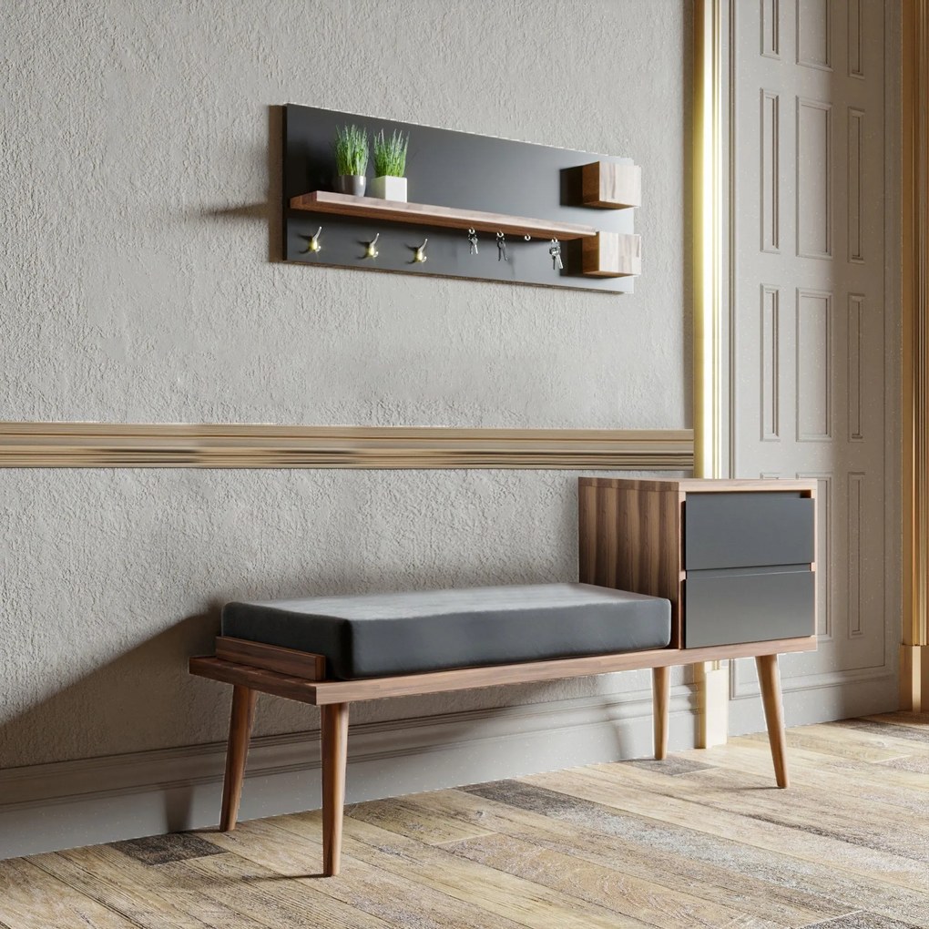 Hall Stand Hamra – Nogueira – 120x74,5x45 cm