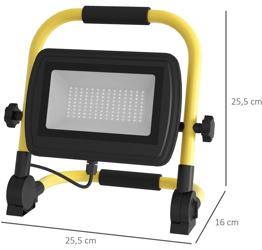 Preojetor LED Recarregável com Cabeças e Suporte Ajustáveis 50W 4250 L