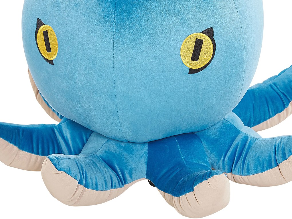 Tamborete em veludo azul OCTOPUS Beliani