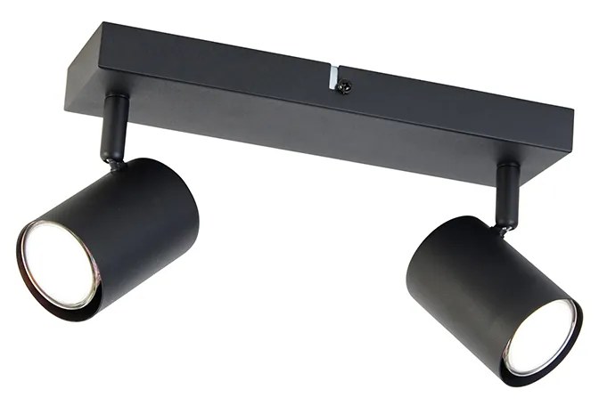LED Candeeiro de teto inteligente retangular preto com 2 GU10 Wi-Fi - Jeana Moderno