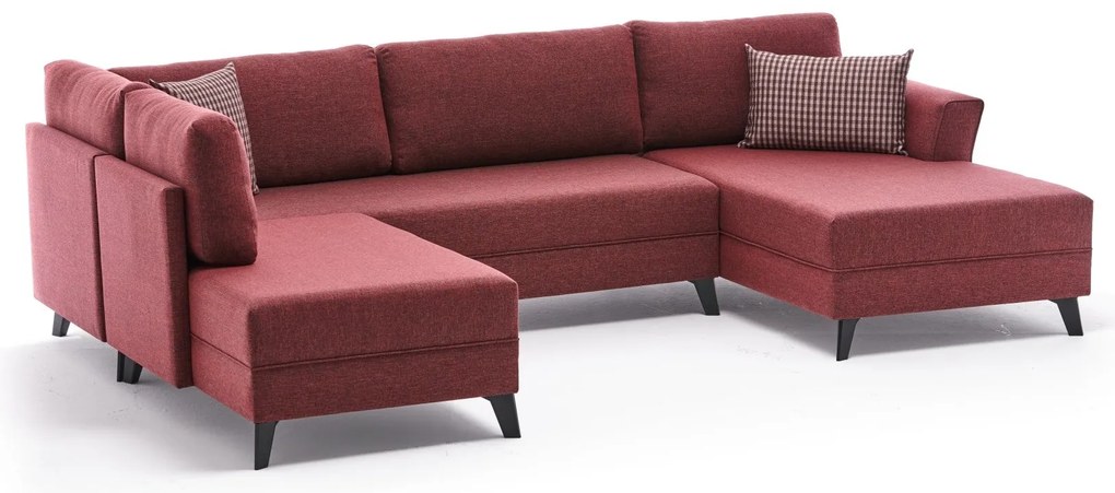 Sofá-Cama de Canto Eris – Vermelho Claret – 300x78x202 cm