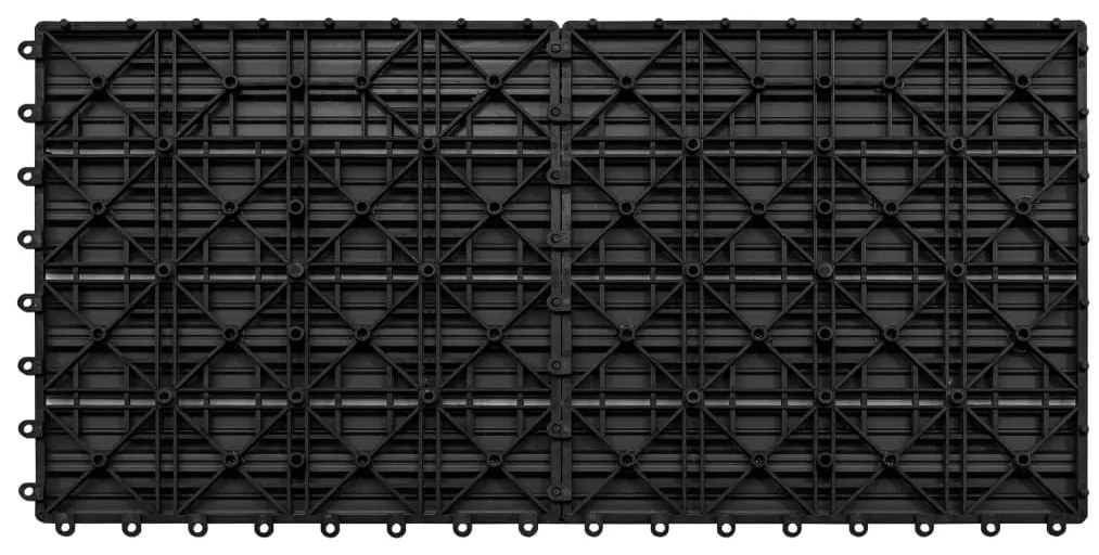 Ladrilhos de pavimento 6 pcs WPC 1,08m² 60x30 cm preto