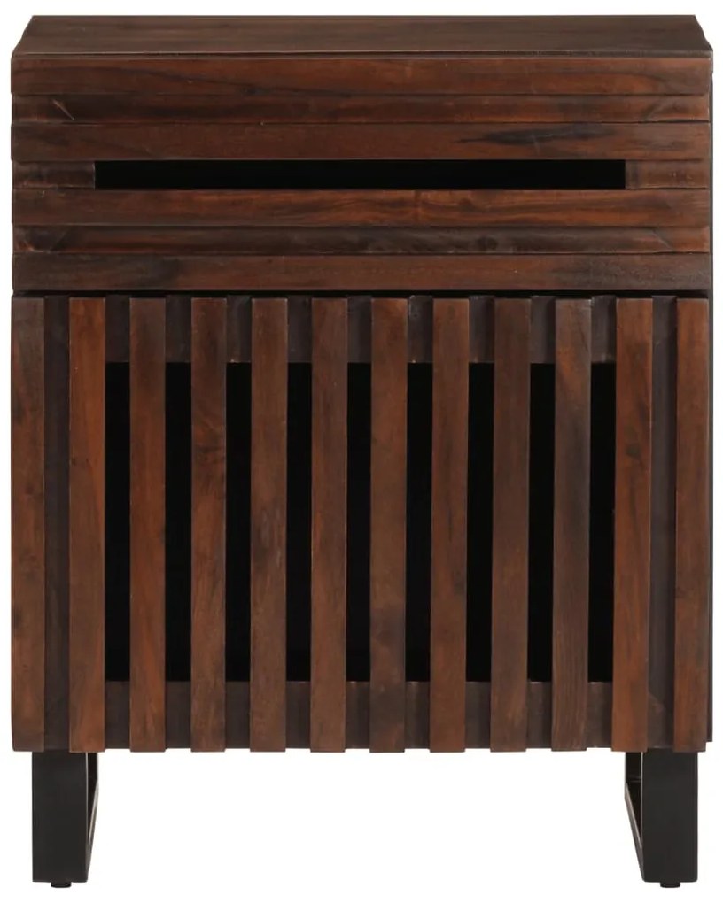 Mesa de cabeceira 50x34x60 cm madeira mangueira maciça castanho