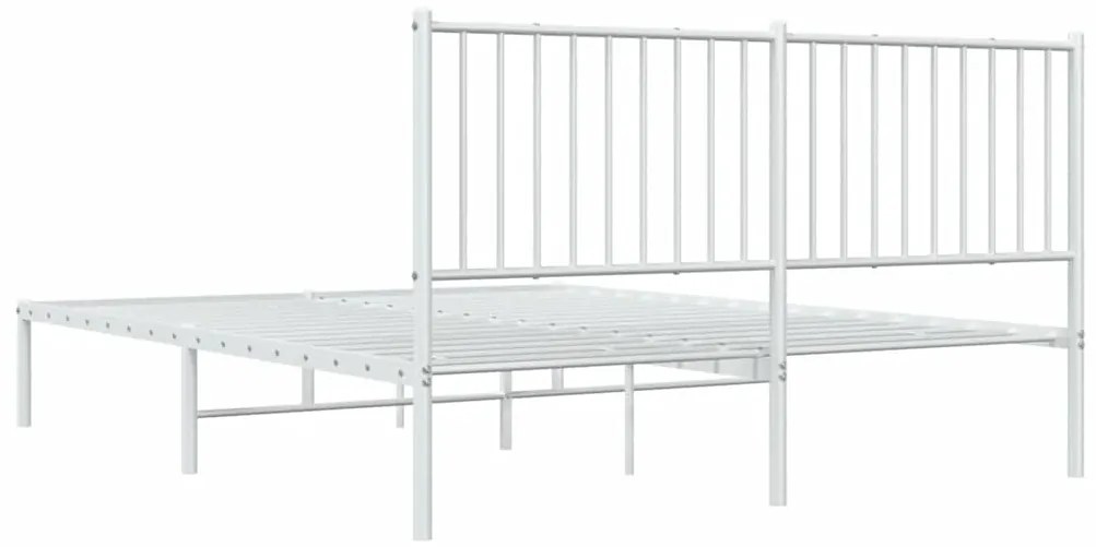 Estrutura de cama com cabeceira 150x200 cm metal branco