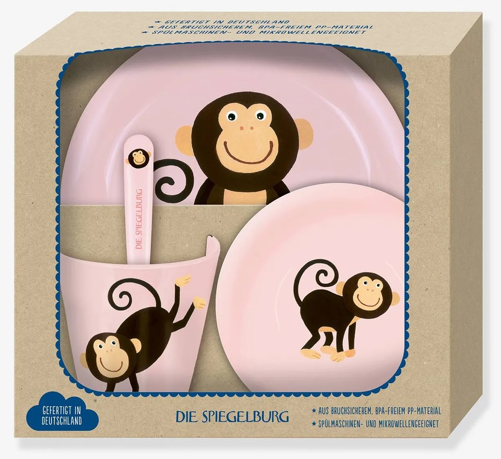Conjunto de louça para bebé com tema de macaco Die Spiegelburg multicolor