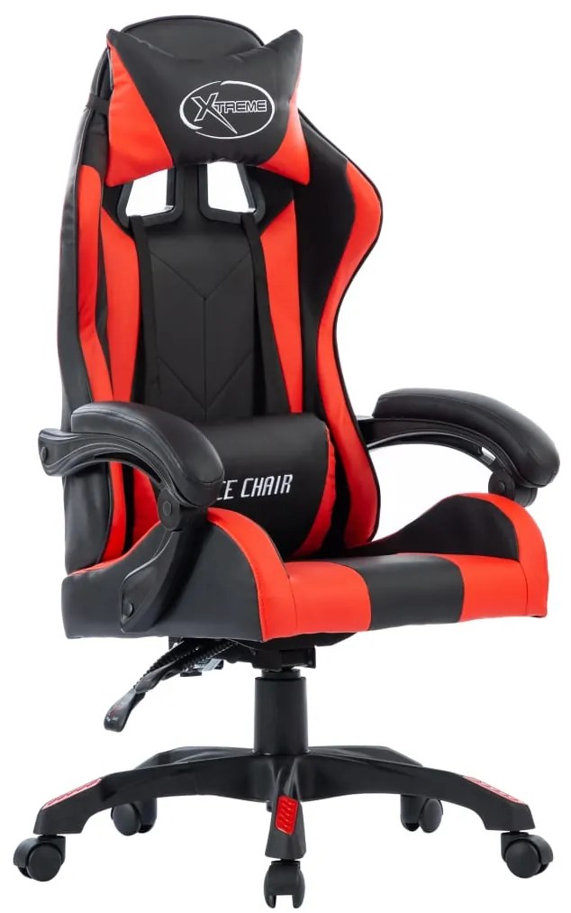 vidaXL Cadeira estilo corrida couro artificial vermelho