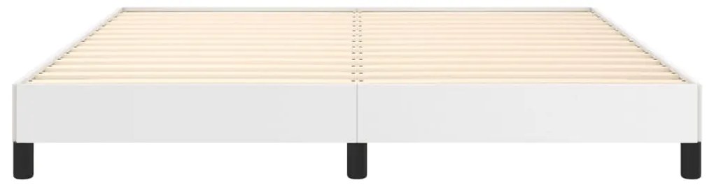 Estrutura de cama 160x200 cm couro artificial branco