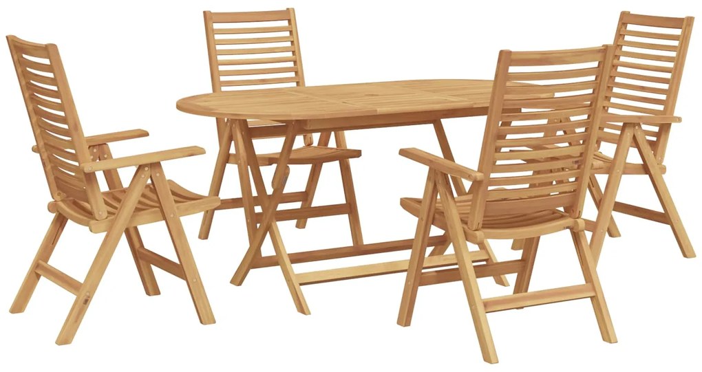 vidaXL Conjunto de Jantar para Jardim 5 pcs Castanho