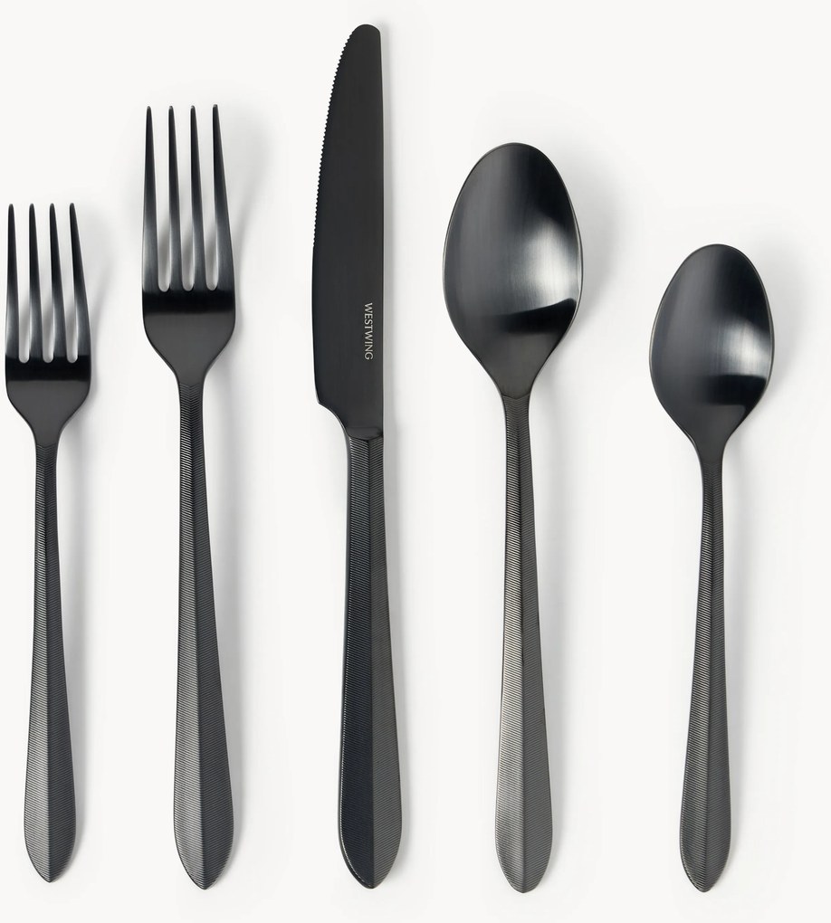 Conjunto de talheres em aço inoxidável escovado Thibaud, vários tamanhos