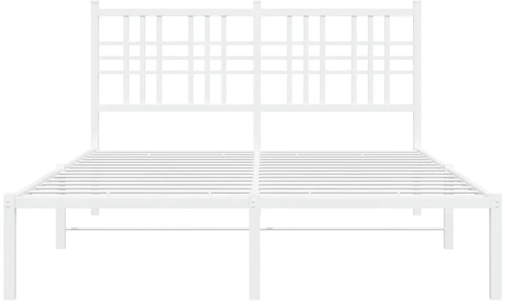 Estrutura de cama com cabeceira 140x200 cm metal branco