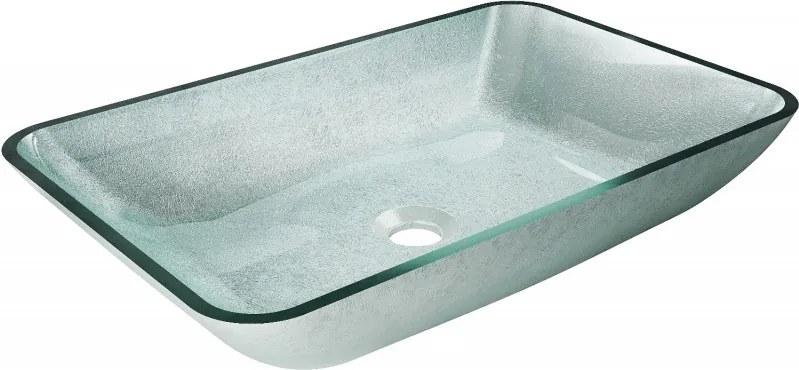 Mexen Megan lavatório de vidro de bancada 56 x 36 cm, prateado - 24135611