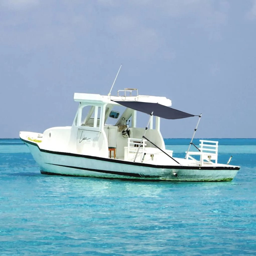 vidaXL Conj. extensão de toldo em T 174x205x (115-194) cm azul-marinho