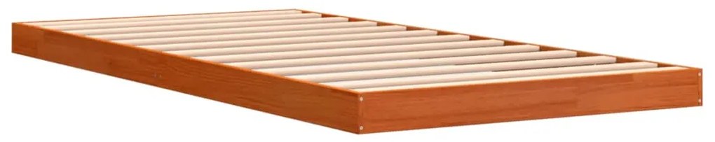 Estrutura de cama 90x190 cm madeira pinho maciça castanho cera