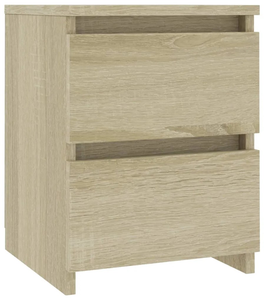 Mesa de cabeceira 2 pcs 30x30x40 cm contrap. carvalho sonoma