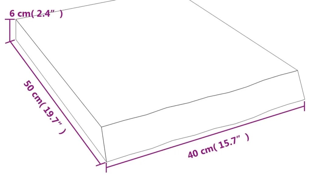 Prateleira de parede 40x50x(2-6) cm carvalho tratado castanho