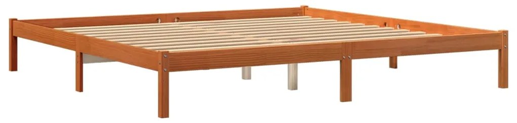 Cama sem colchão 180x200 cm pinho maciço castanho-mel