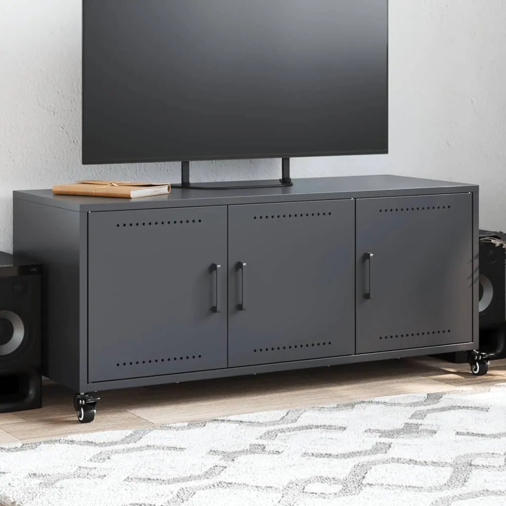 Móvel de TV 100,5x39x43,5 cm aço antracite