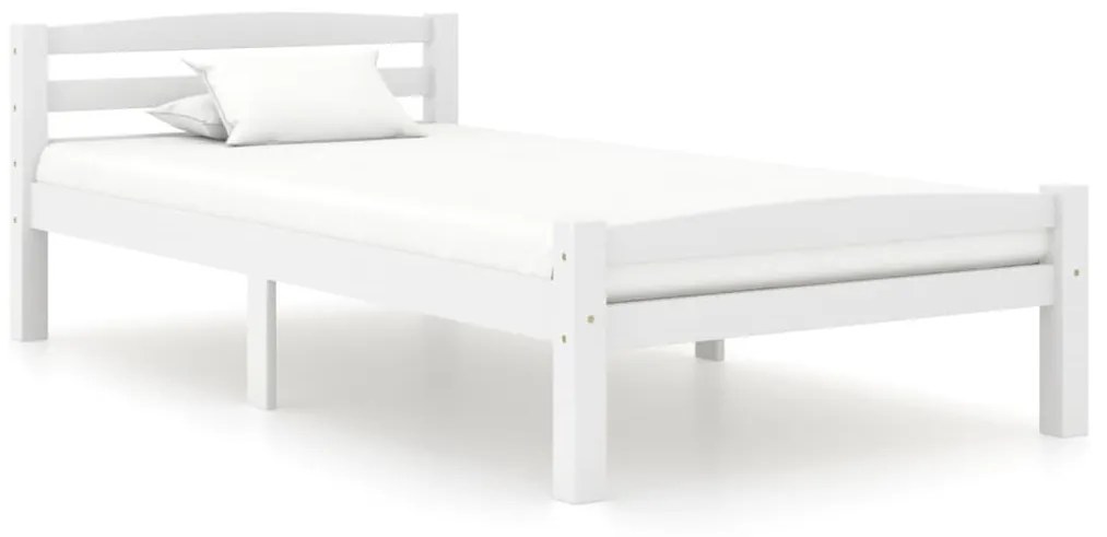 Estrutura de cama em pinho maciço 90x200 cm branco