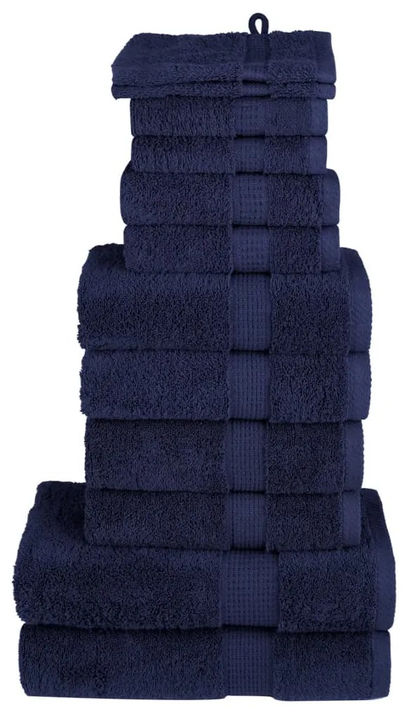 12pcs Conjunto toalha premium SOLUND 600 gsm azul-marinho