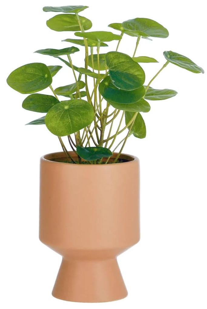 Kave Home - Planta artificial Bailey com vaso de cerâmica rosa 21,6 cm