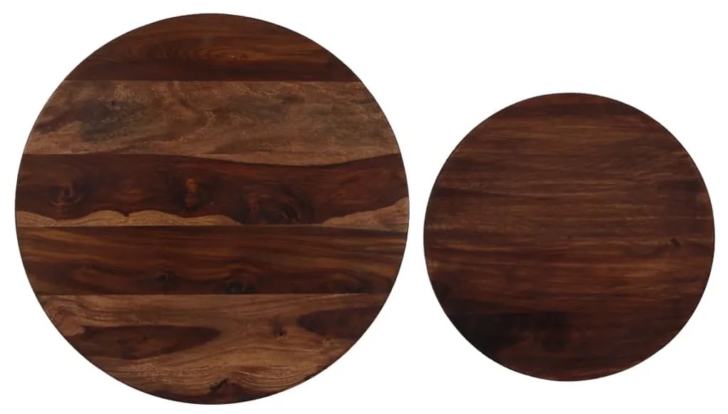 Conj. mesas de centro 2 pcs madeira de acácia maciça 60x35 cm