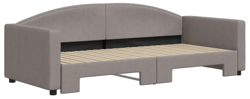Sofá-cama com gavetão 90x200 cm tecido cinzento-acastanhado