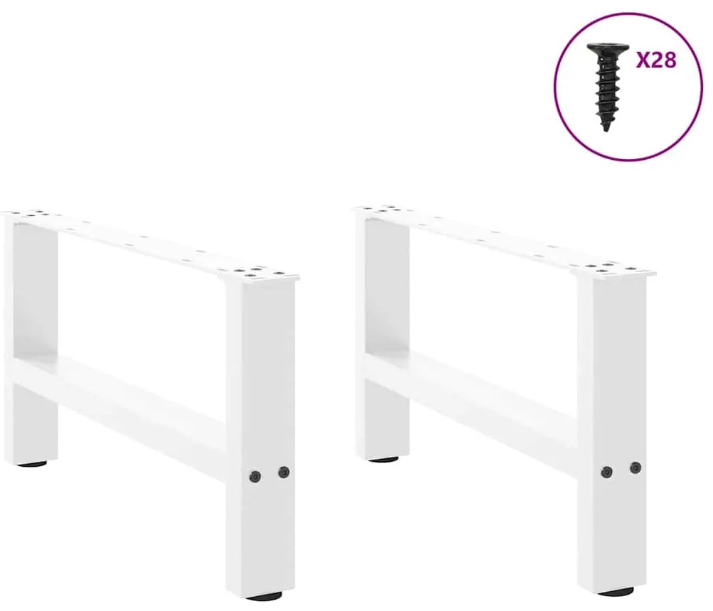 Pés para mesa de centro , brancos, 2 peças, 70x (30-31) cm, aço