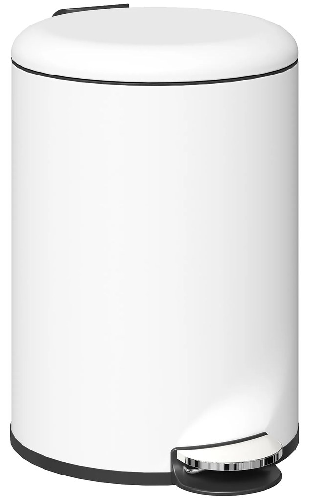 HOMCOM Balde de Lixo para Cozinha 20L com Pedal Tampa com Fechamento Suave e Cubo Amovível 36x30x44 cm Creme