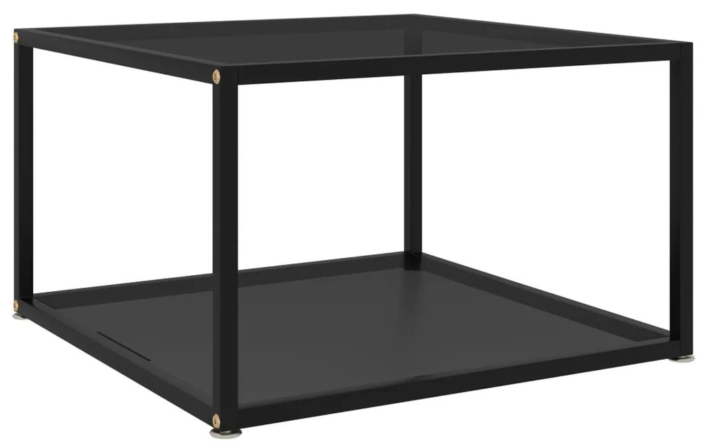 Mesa de centro 60x60x35 cm vidro temperado preto