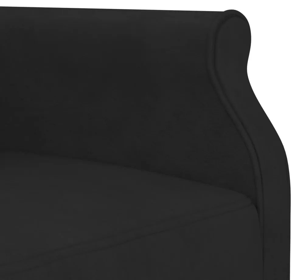 Sofá-cama em forma de L 271x140x70 cm veludo preto