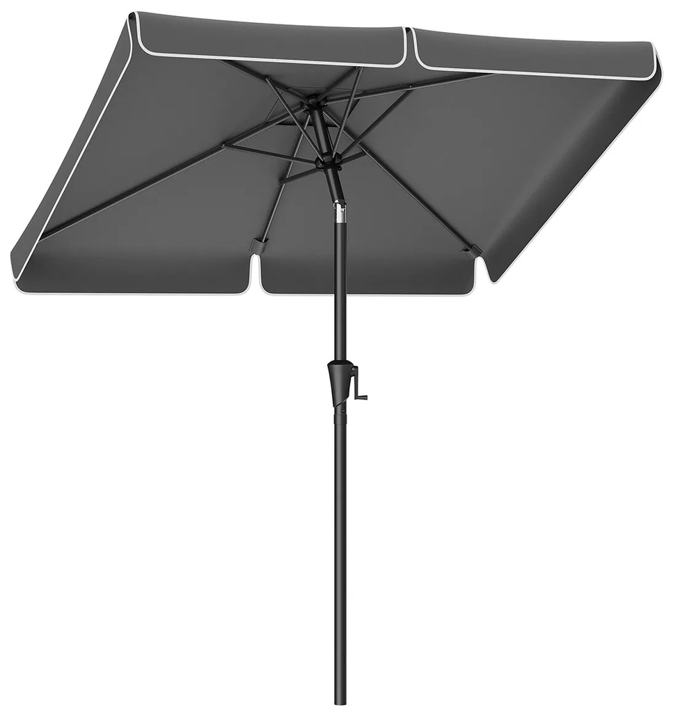 Guarda-sol de jardim retangular 200 x 150 cm cinzento